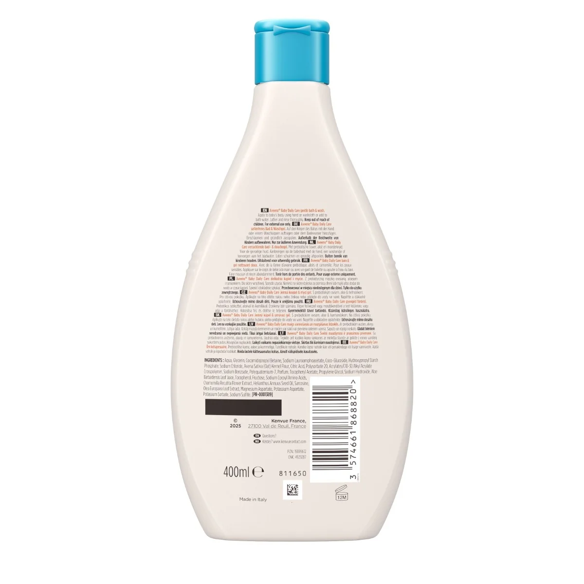 Aveeno Baby Daily Care Jemná koupel a mycí gel 400 ml