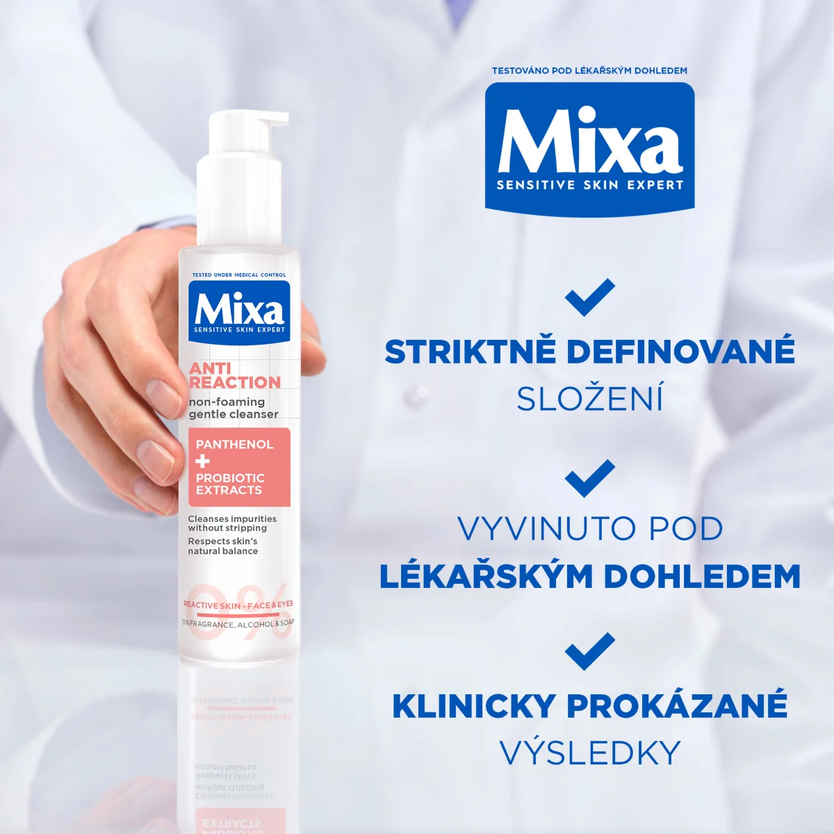 Mixa Anti-Reaction zklidňující nepěnivý čisticí gel 150 ml