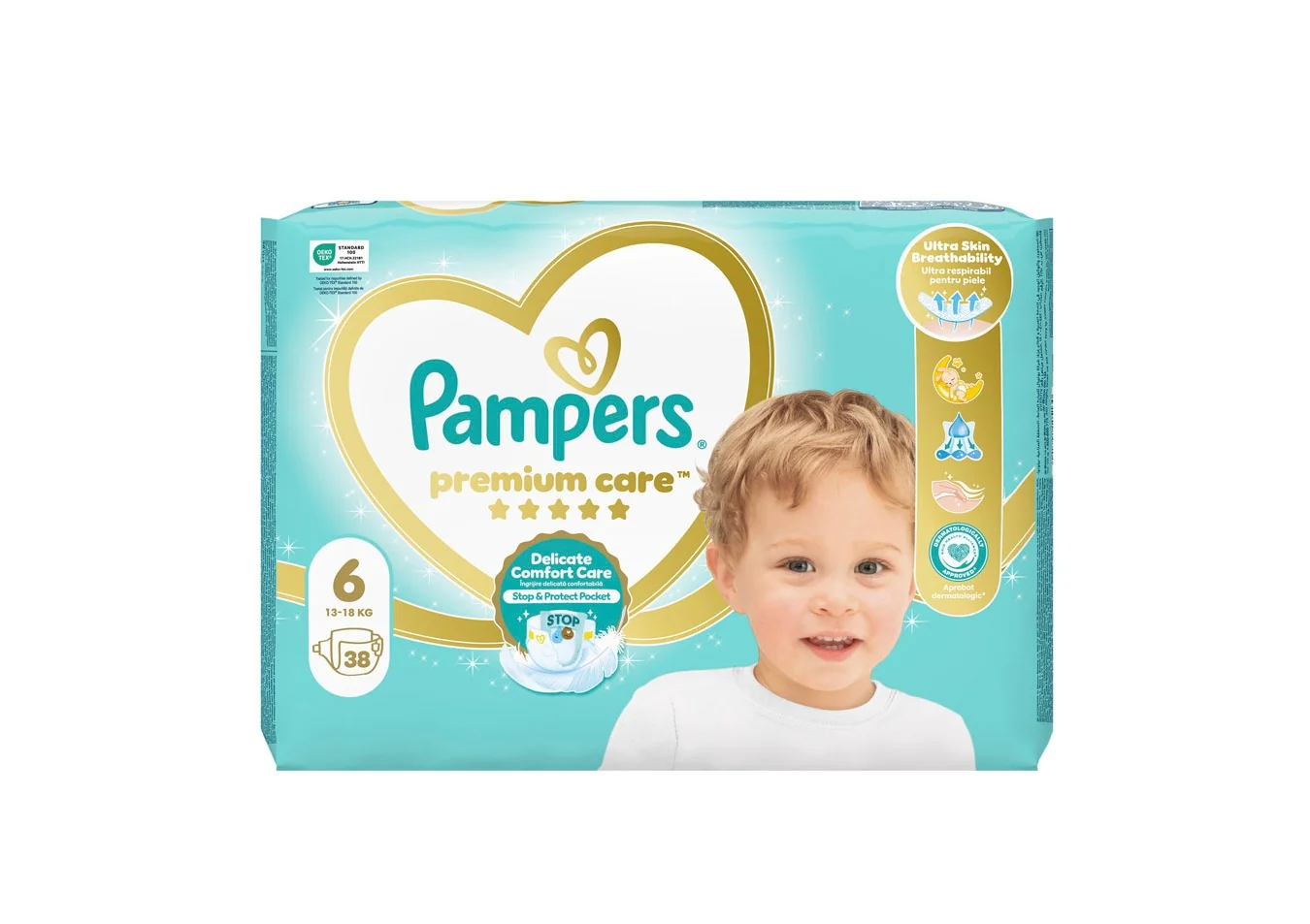 Pampers Premium Care vel. 6 13-18 kg dětské pleny 38 ks