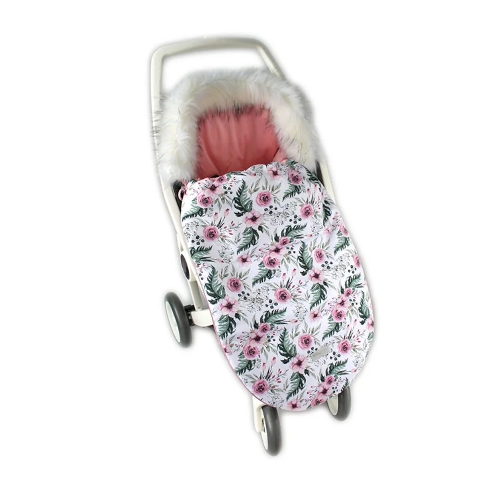 Baby Nellys Fusák, spacáček 105x55 Velvet Winter Lux - Flowers