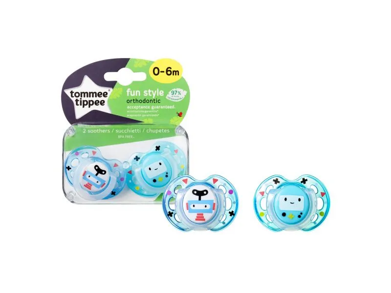 Tommee Tippee Šidítko C2N silikon Fun 0-6m 2 ks