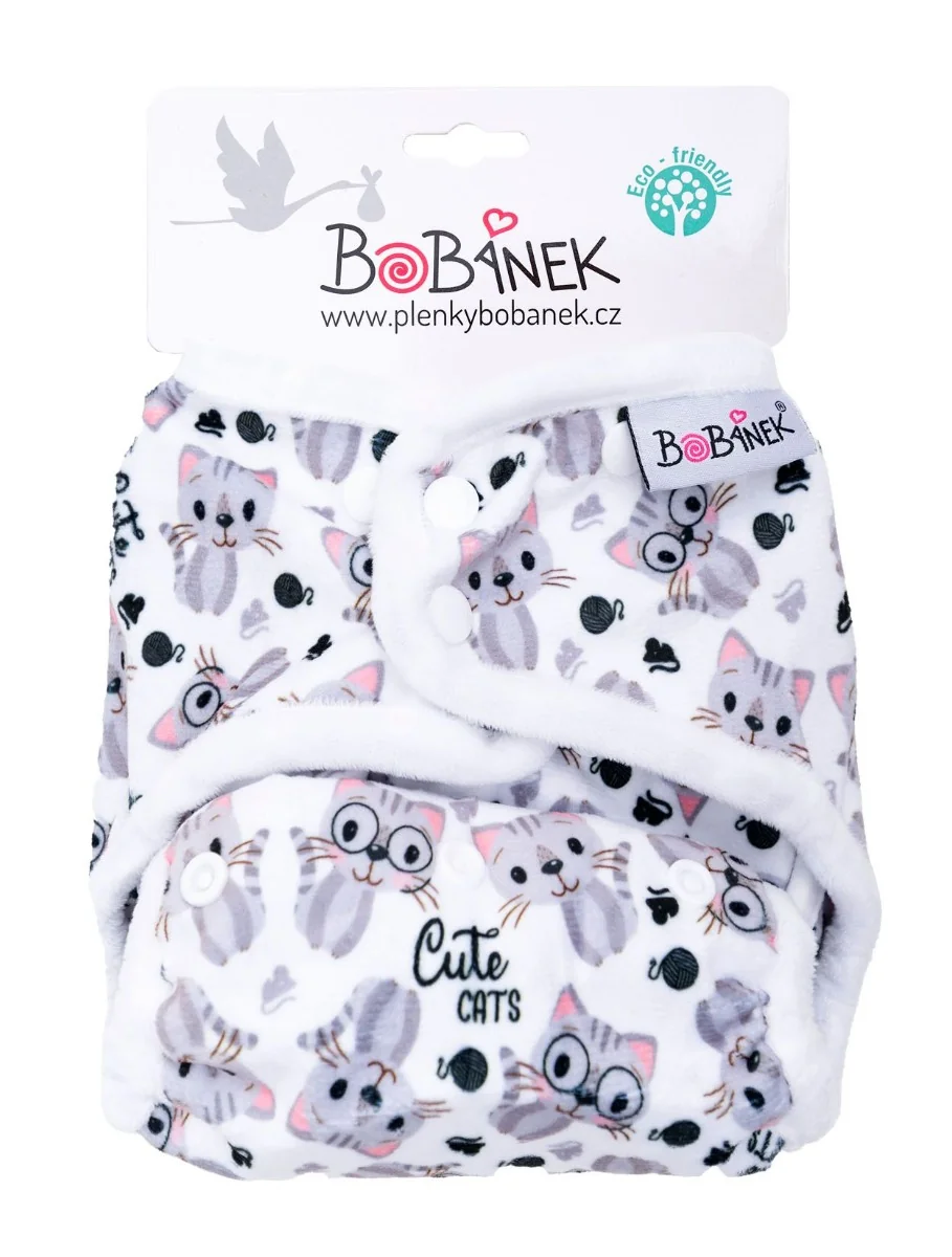 Bobánek Svrchní kalhotky extra jemné patentky 1 ks cute cats