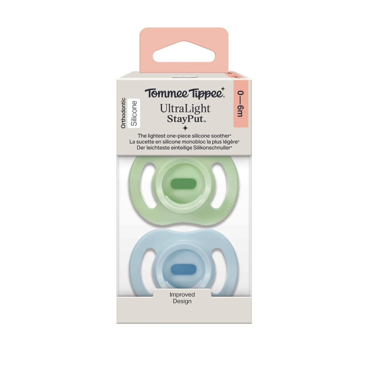 Tommee Tippee Ultra-light silikonový dudlík 0-6m, Boy 2 ks modrá
