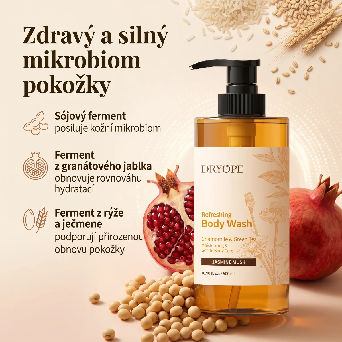 DRYOPE Jasmine Musk osvěžující body wash 500 ml