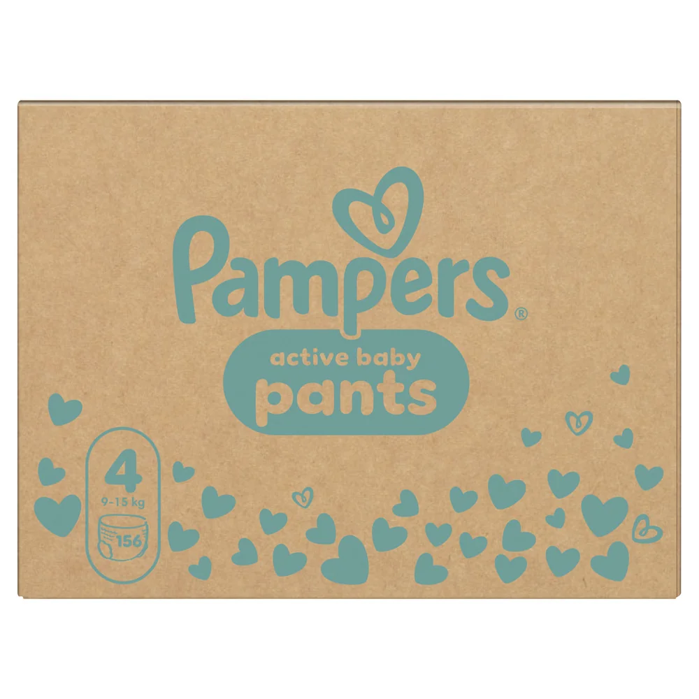 Pampers Active Baby vel. 4 9-15 kg plenkové kalhotky 156 ks