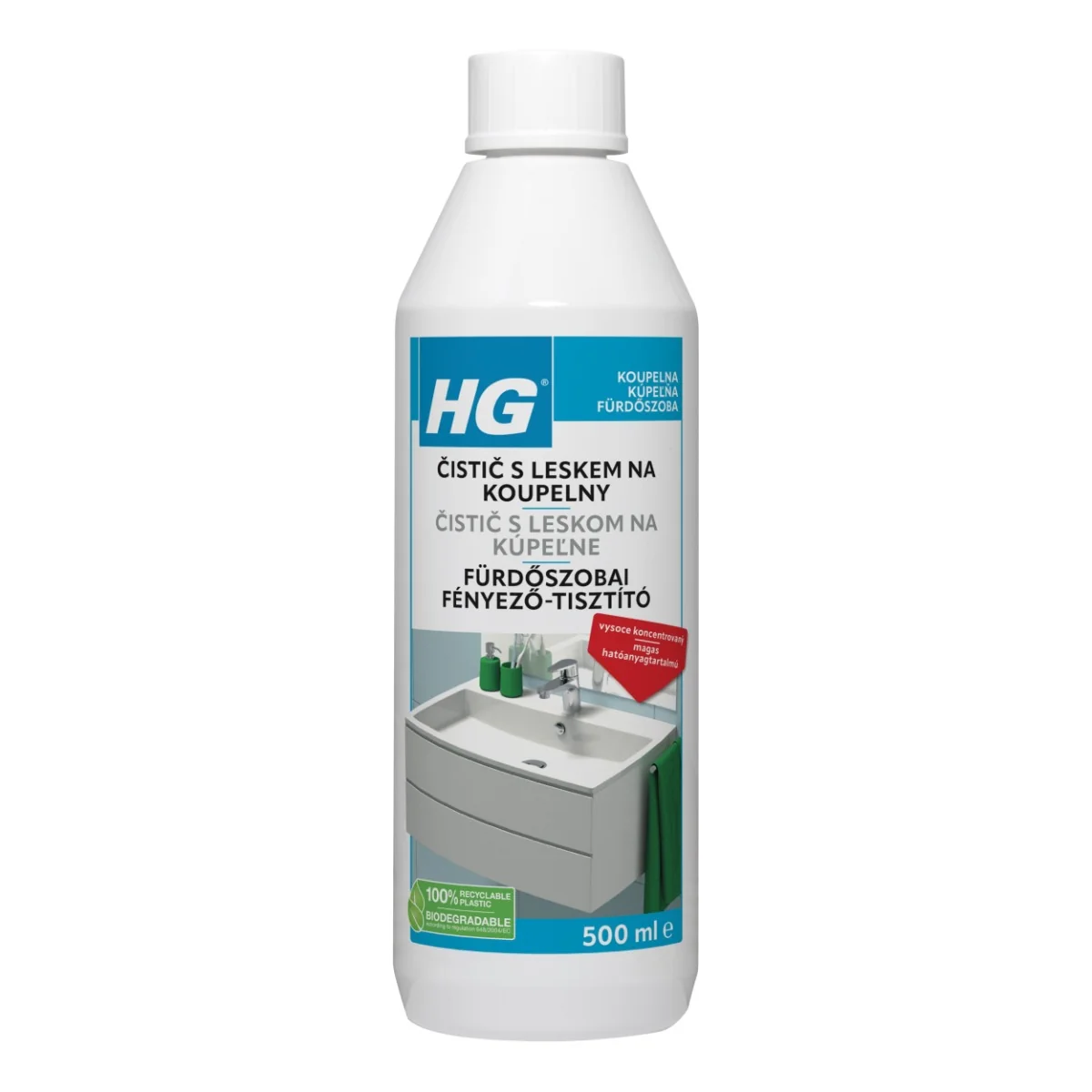 HG Čistič s leskem na koupelny 500 ml