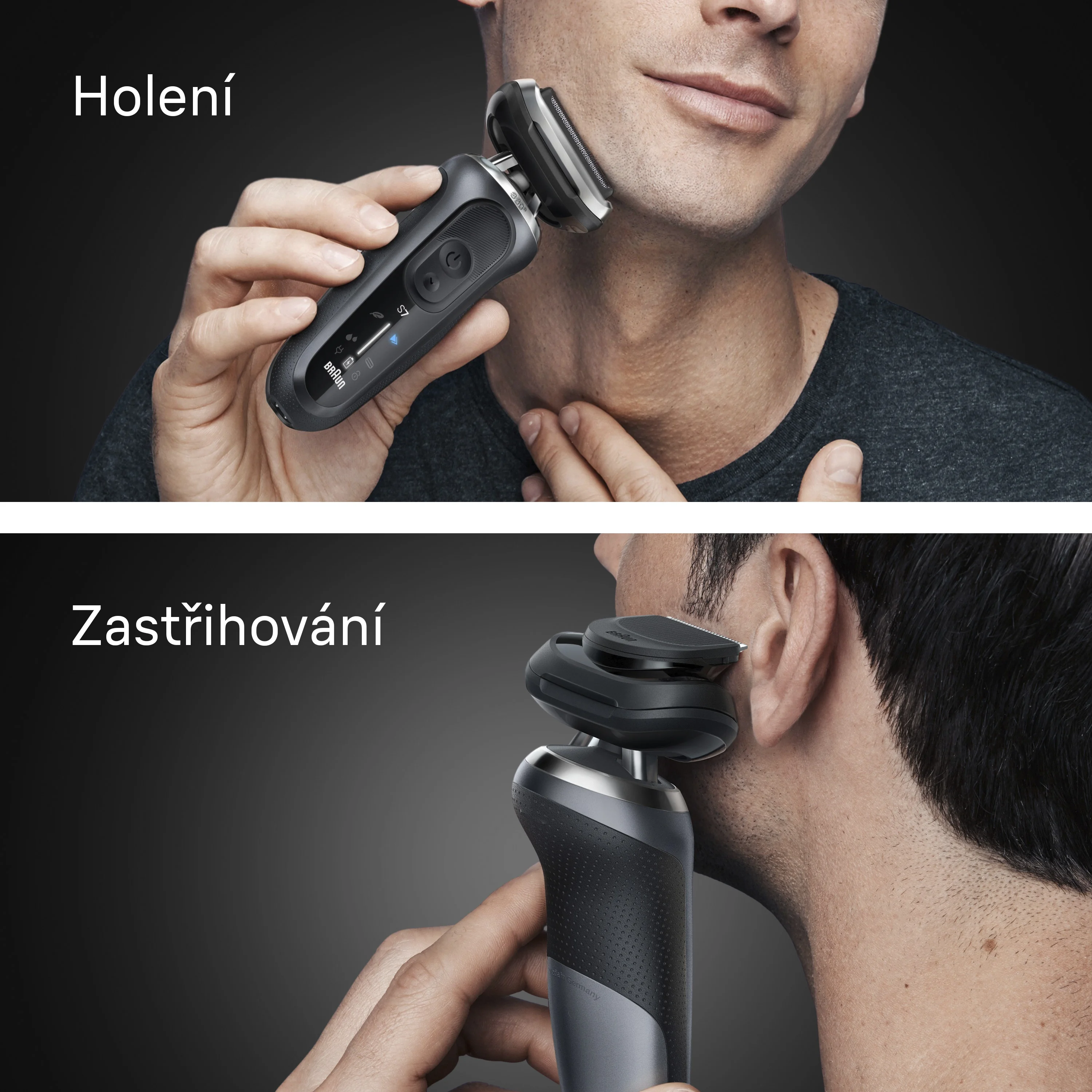 Braun Series 7 72-G1200S elektrický holicí strojek + 1 nástavec šedý