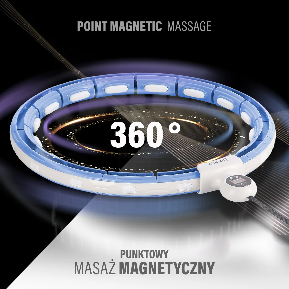 HMS Masážní hula hoop HHM15 se závažím, magnety a počítadlem modrá