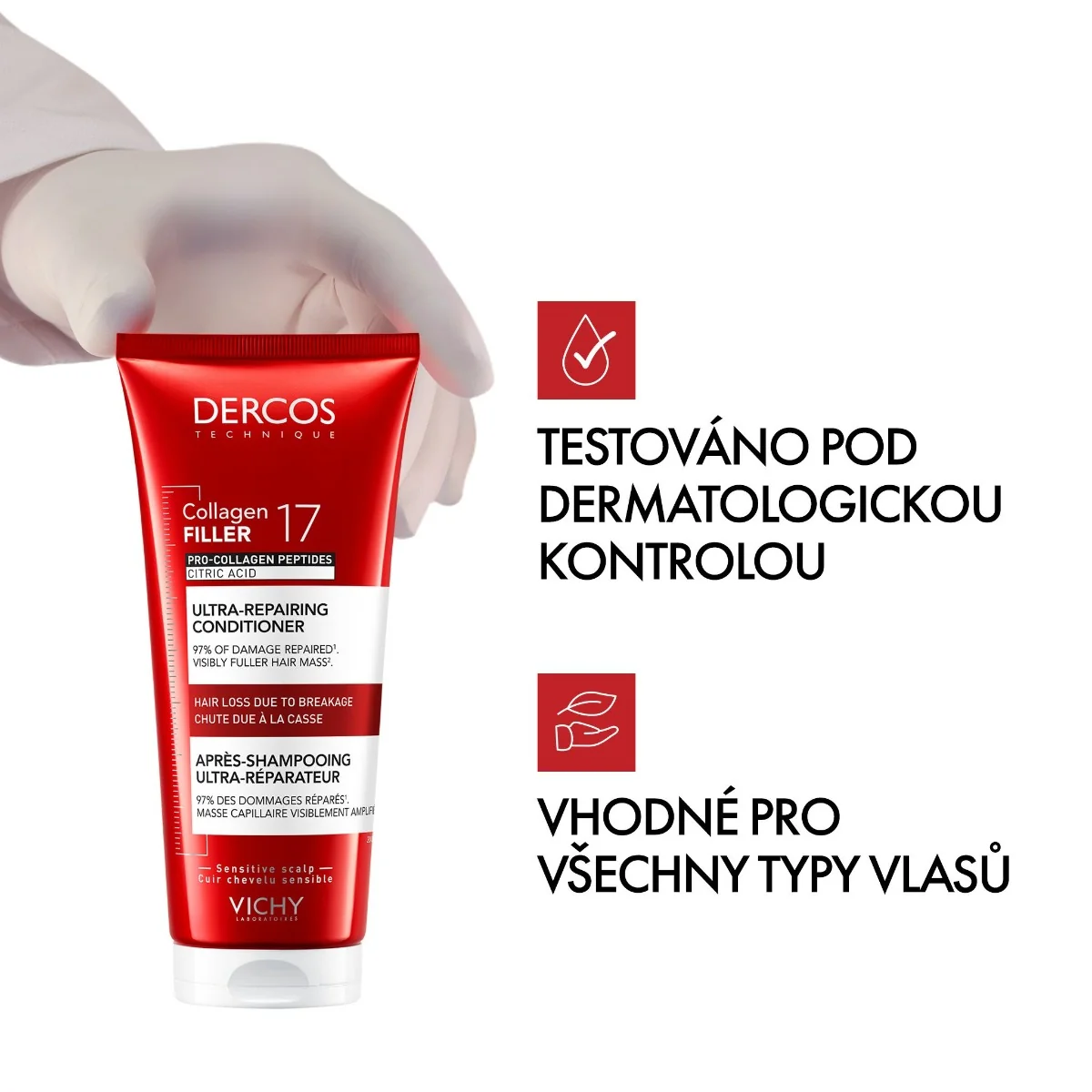 Vichy Dercos Collagen 17 Filler ultra-regenerační kondicionér 200 ml