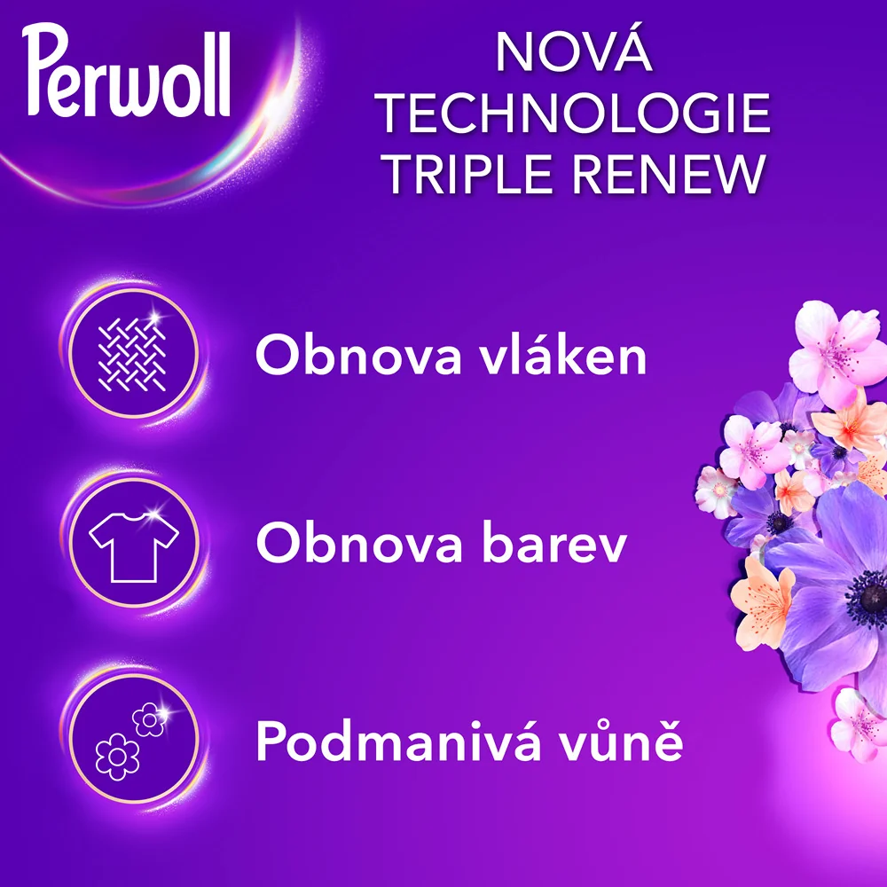 Perwoll Prací gel Dark Bloom 3 l 60 dávek
