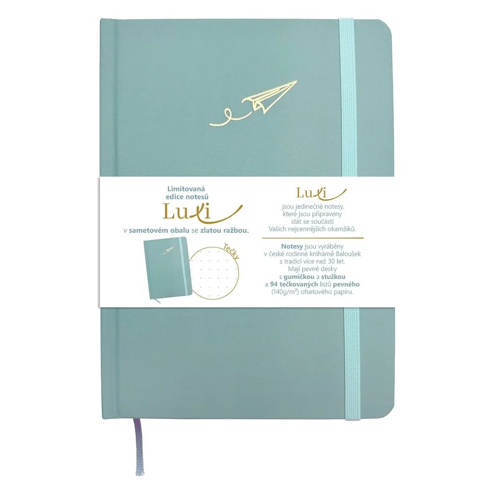 Baloušek Luxi - notes lamino A5, tečkovaný, ledově modrý