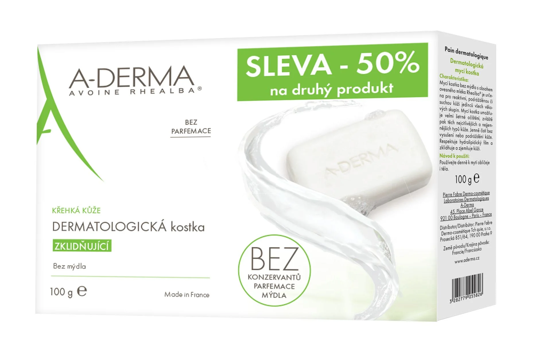 A-Derma Dermatologické mýdlo duopack 2x100 g