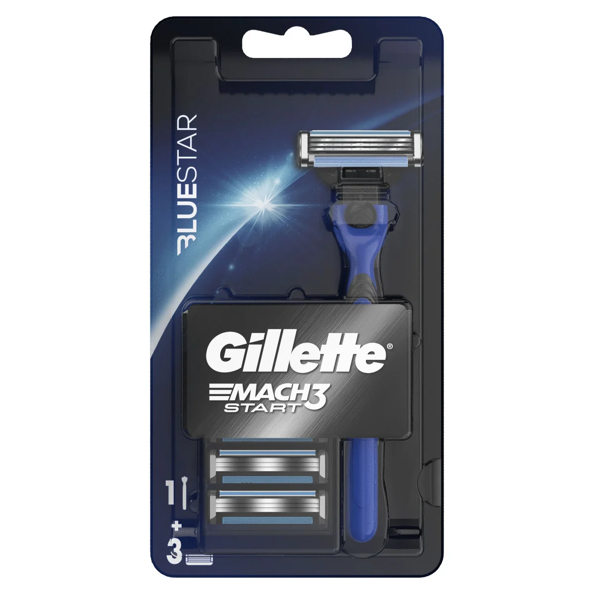 Gillette Mach3 Pánský holicí strojek 1 ks + náhradní hlavice Blue 3 ks
