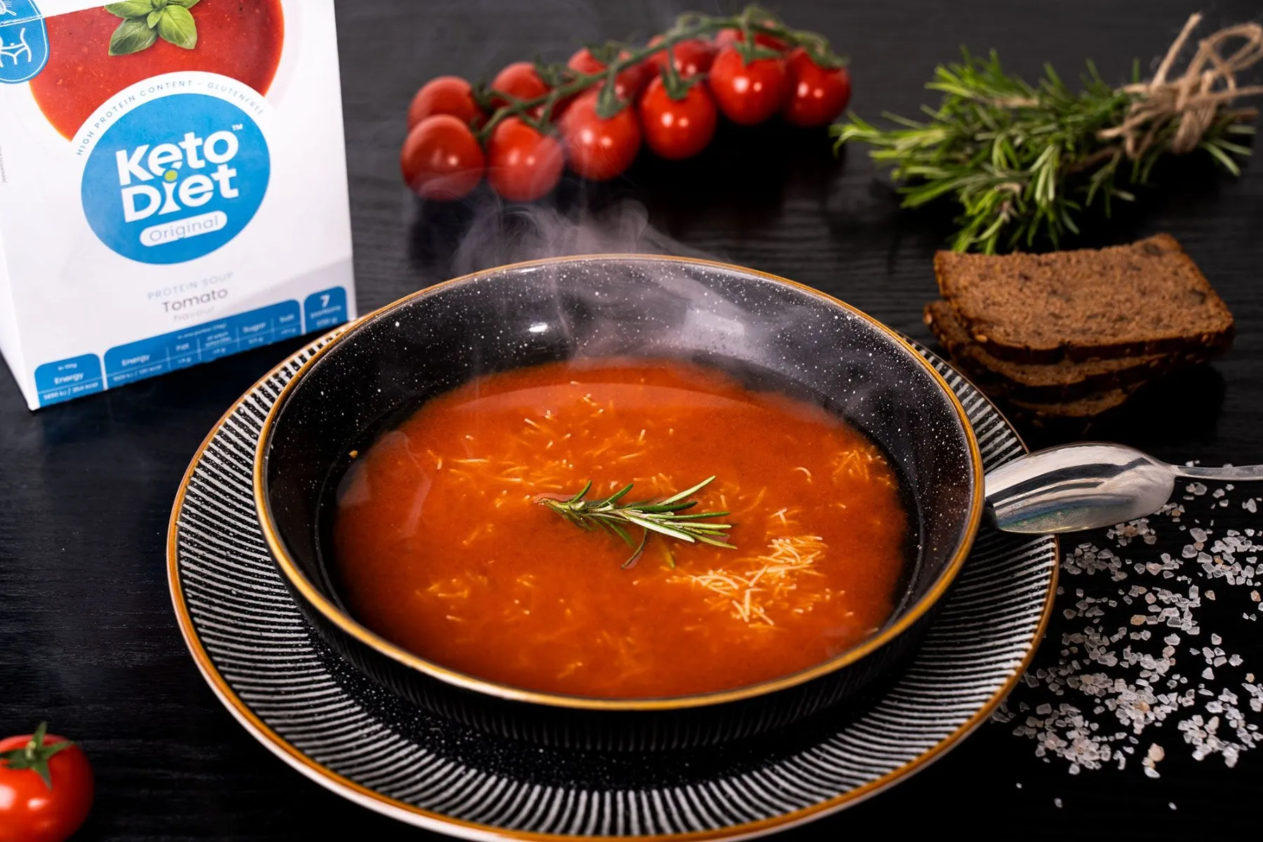 KetoDiet Proteinová polévka rajčatová s nudlemi 7 porcí