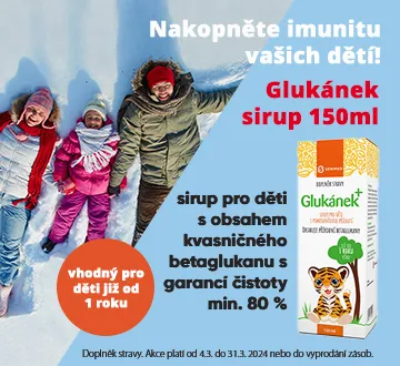 Glukánek sirup 199 Kč (březen 2024)