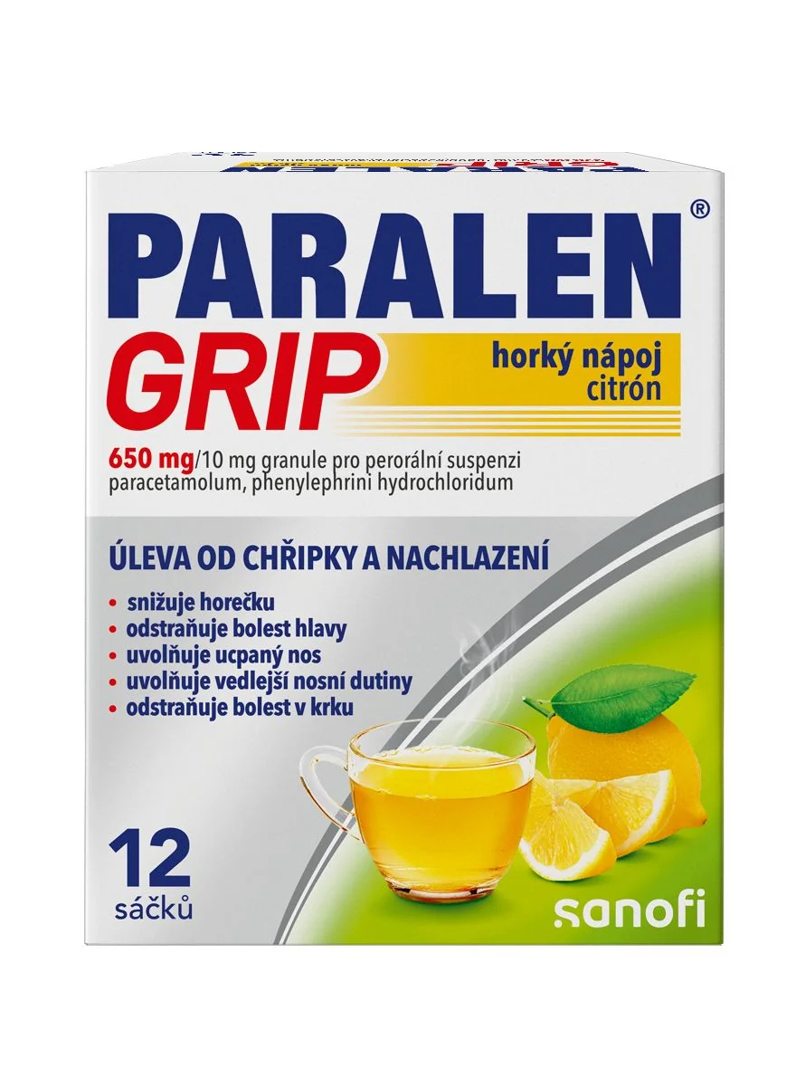 Paralen Grip Horký nápoj citrón 12 sáčků