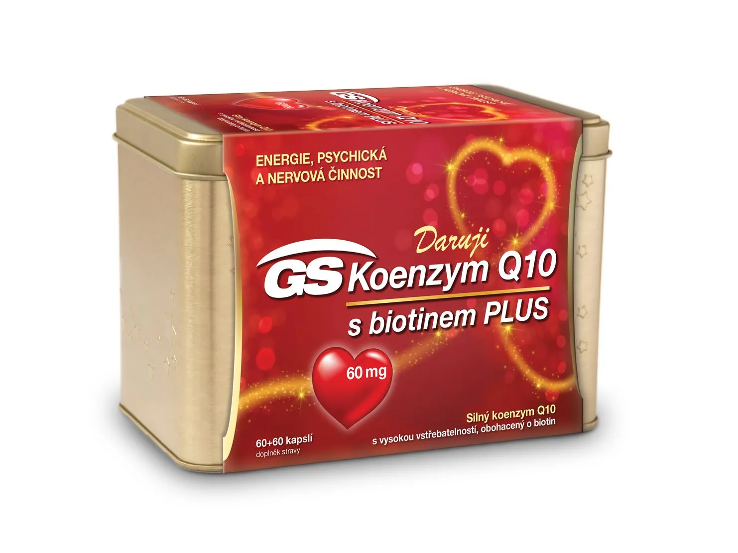 GS Koenzym Q10 Plus 60 mg dárkové balení 60+60 kapslí