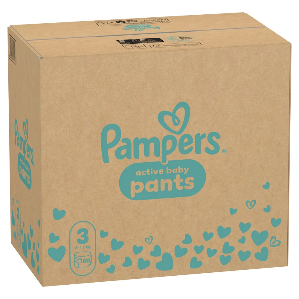 Pampers Active Baby vel. 3 6-11 kg plenkové kalhotky 180 ks