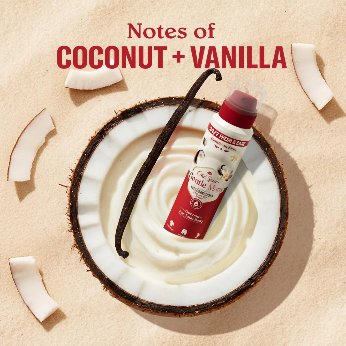 Old Spice Gentle Man's Kokos + Vanilka deodorant ve spreji 140 ml