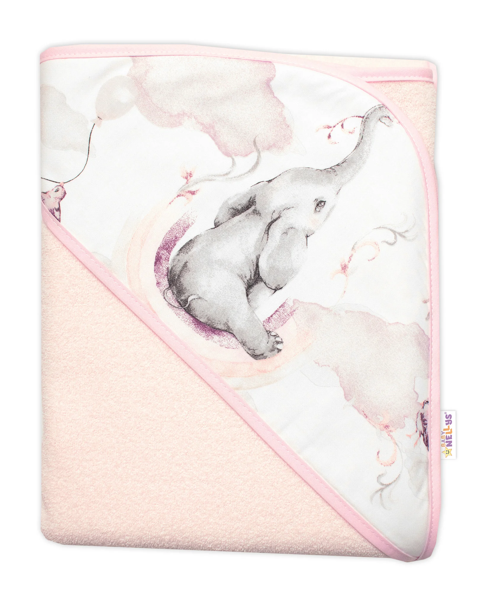 Baby Nellys 6-ti dílná výhod. sada s dárkem pro miminko , 120x90 Slon a duha, růžová/bílá