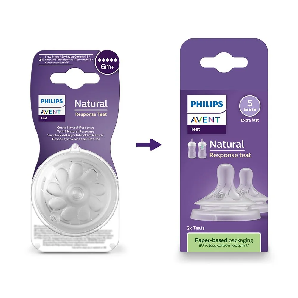 Philips Avent Natural Response 5 Savička velmi rychlý průtok 6m+ 2 ks