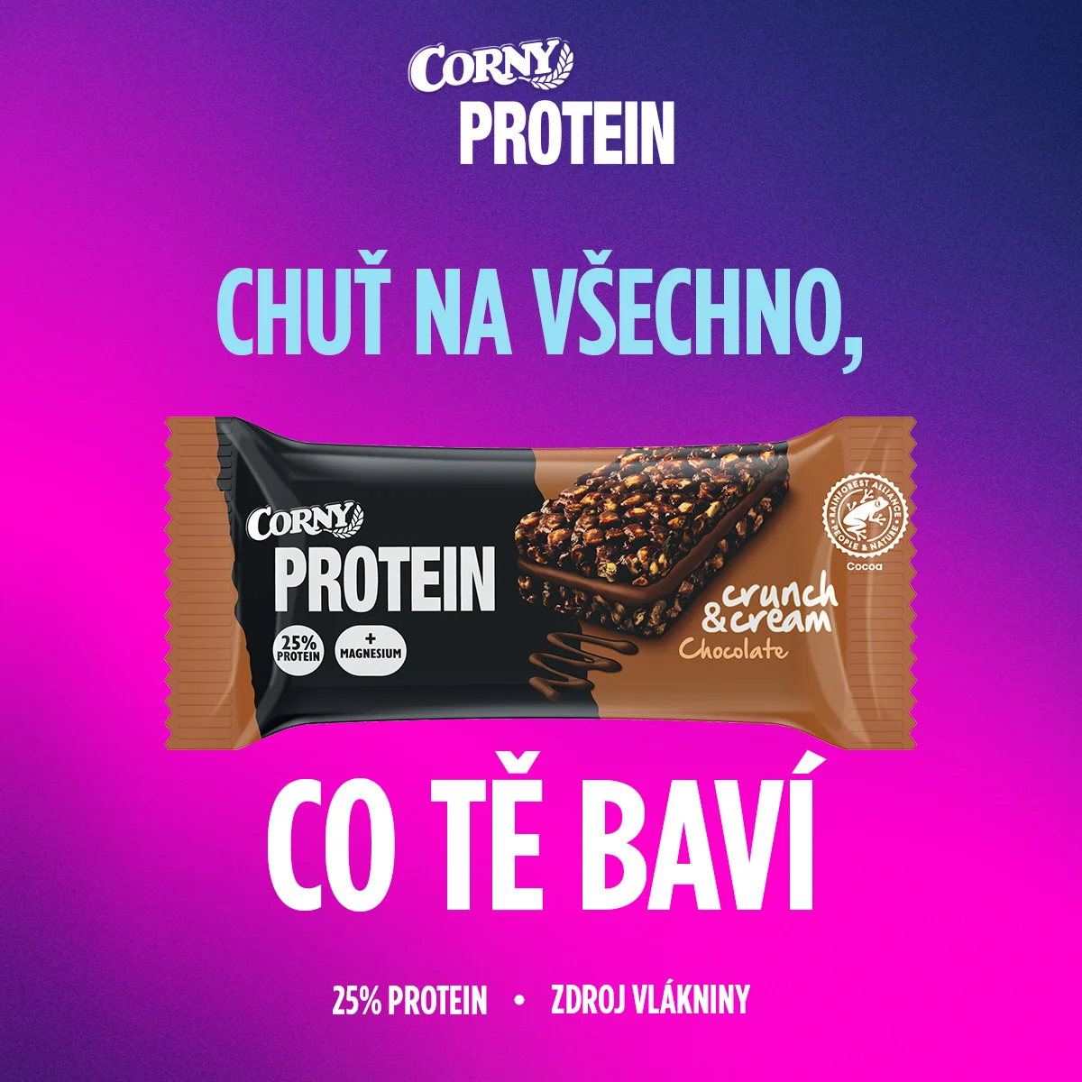 Corny Protein Crunch & Cream čokoláda 35 g