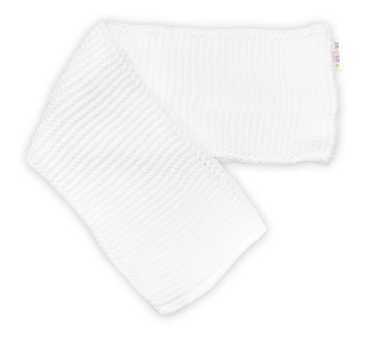 Baby Nellys Dětská sada, zimní čepice s šálou + rukavičky 3D, Teddy Bear - bílá