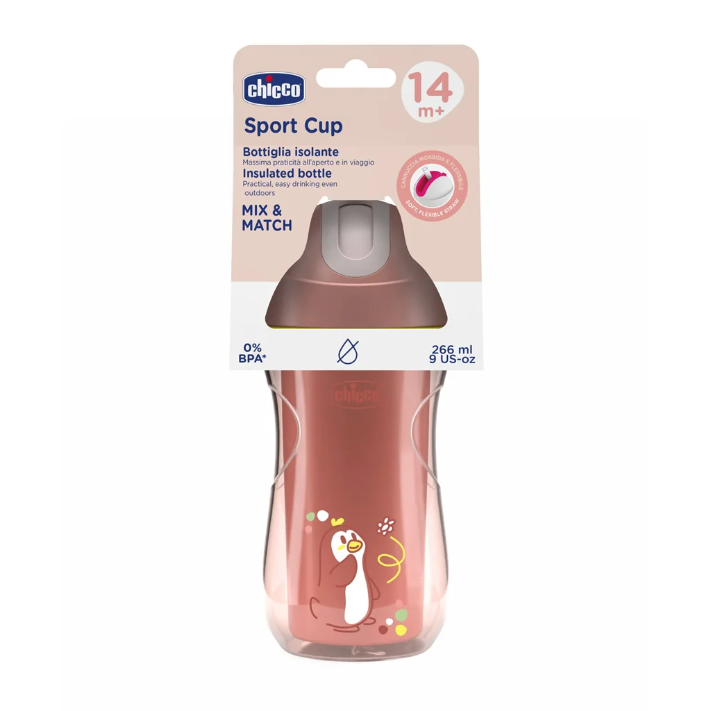 Chicco Hrneček Sport termo se slámkou 14m+ 266 ml pink