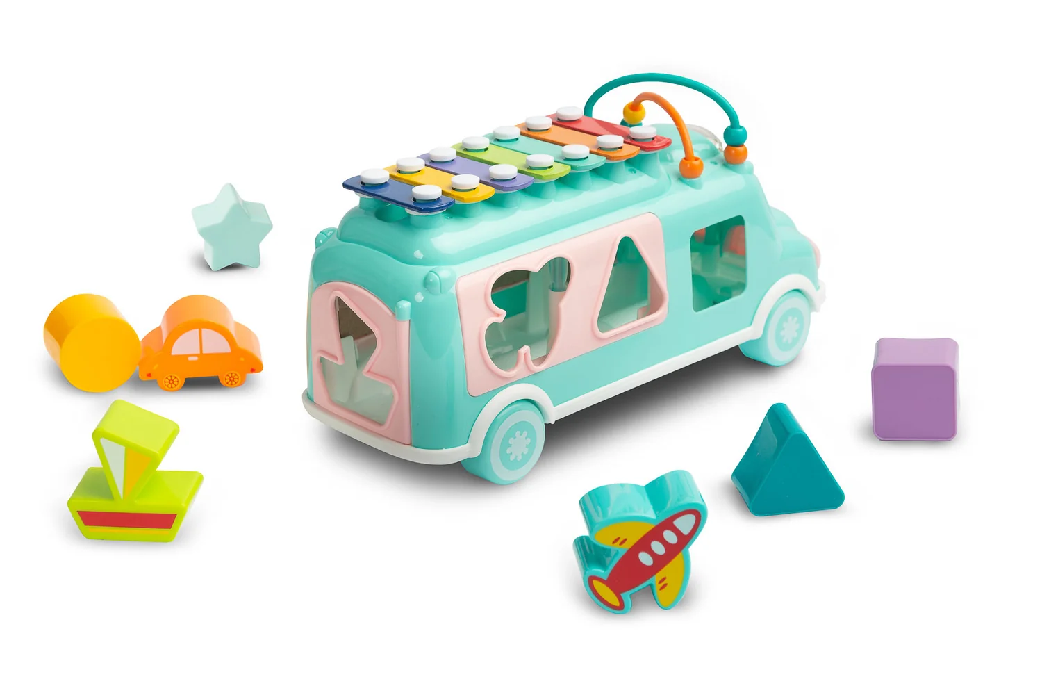 Toyz Edukační hudeí autobus s vkládačkou, mátový