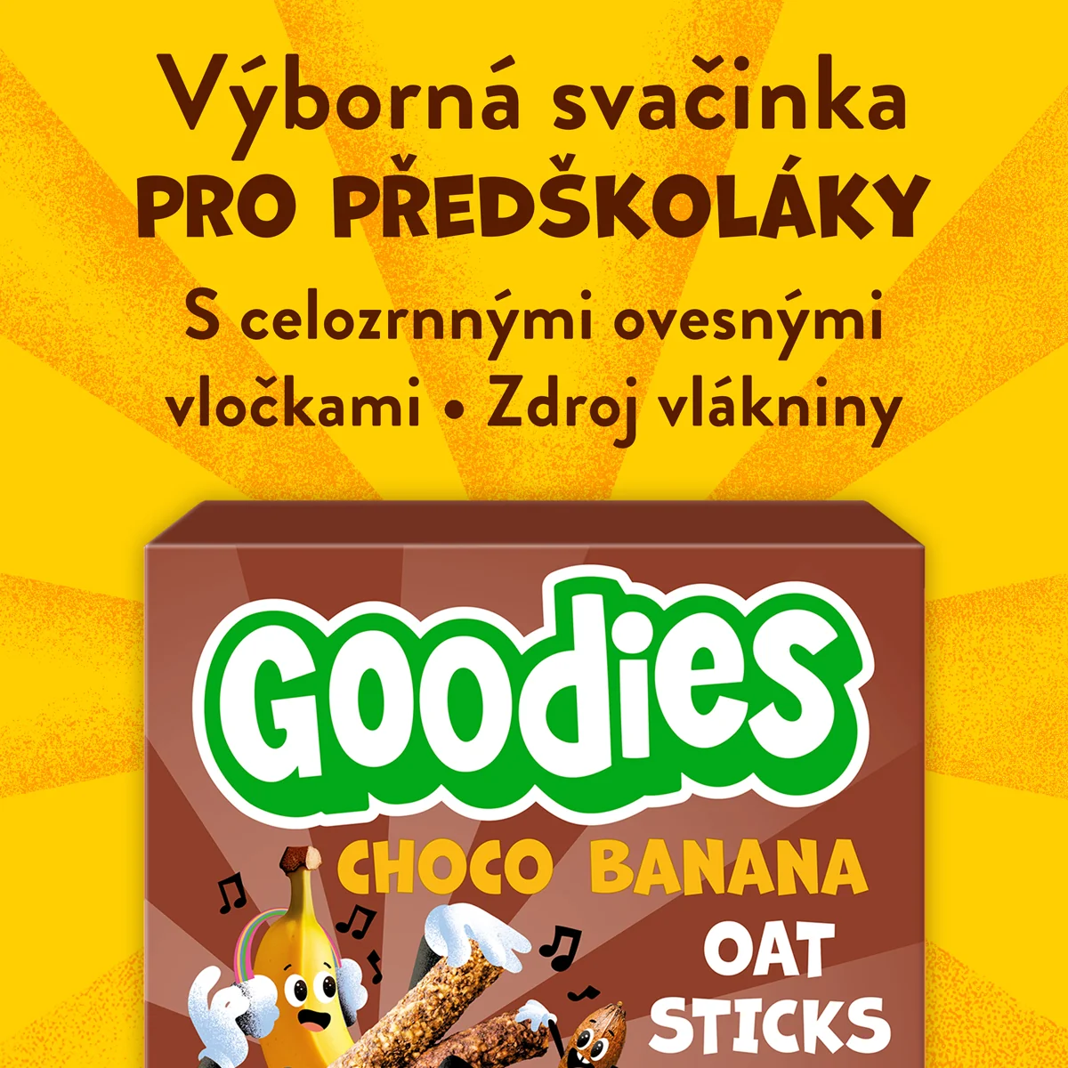 Goodies Ovesné tyčinky Kakao a banán 5x23 g