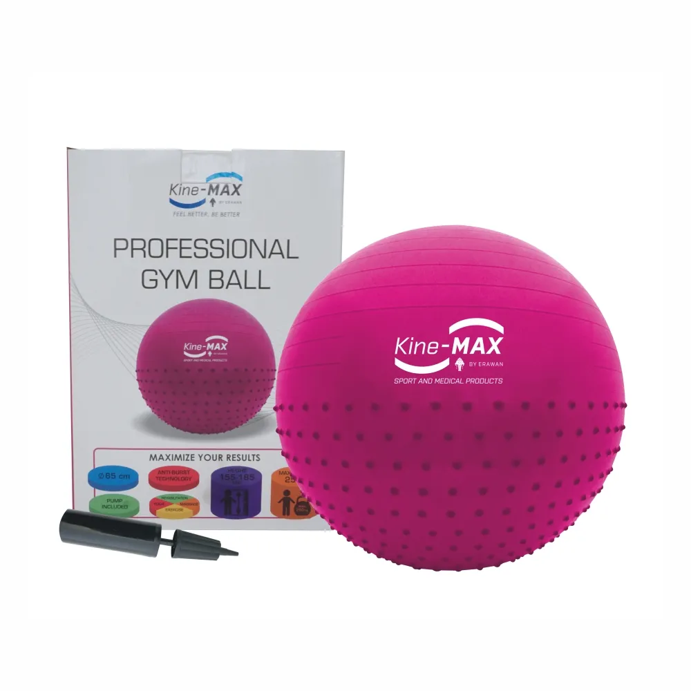 KineMAX Professional 65 cm gymnastický míč 1 ks růžový