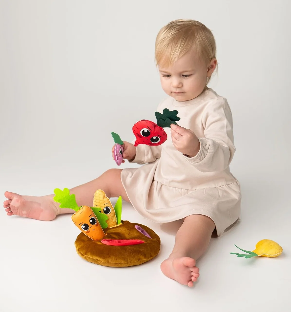 Hencz Toys Edukační vzdělávací plyšová hračka -Zeleninová zahrádka