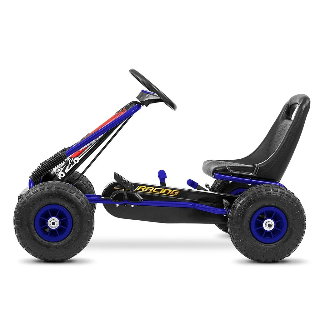 Milly Mally Dětská šlapací motokára THOR – nafukovací kola, brzda, 3–8 let, černá, modrá
