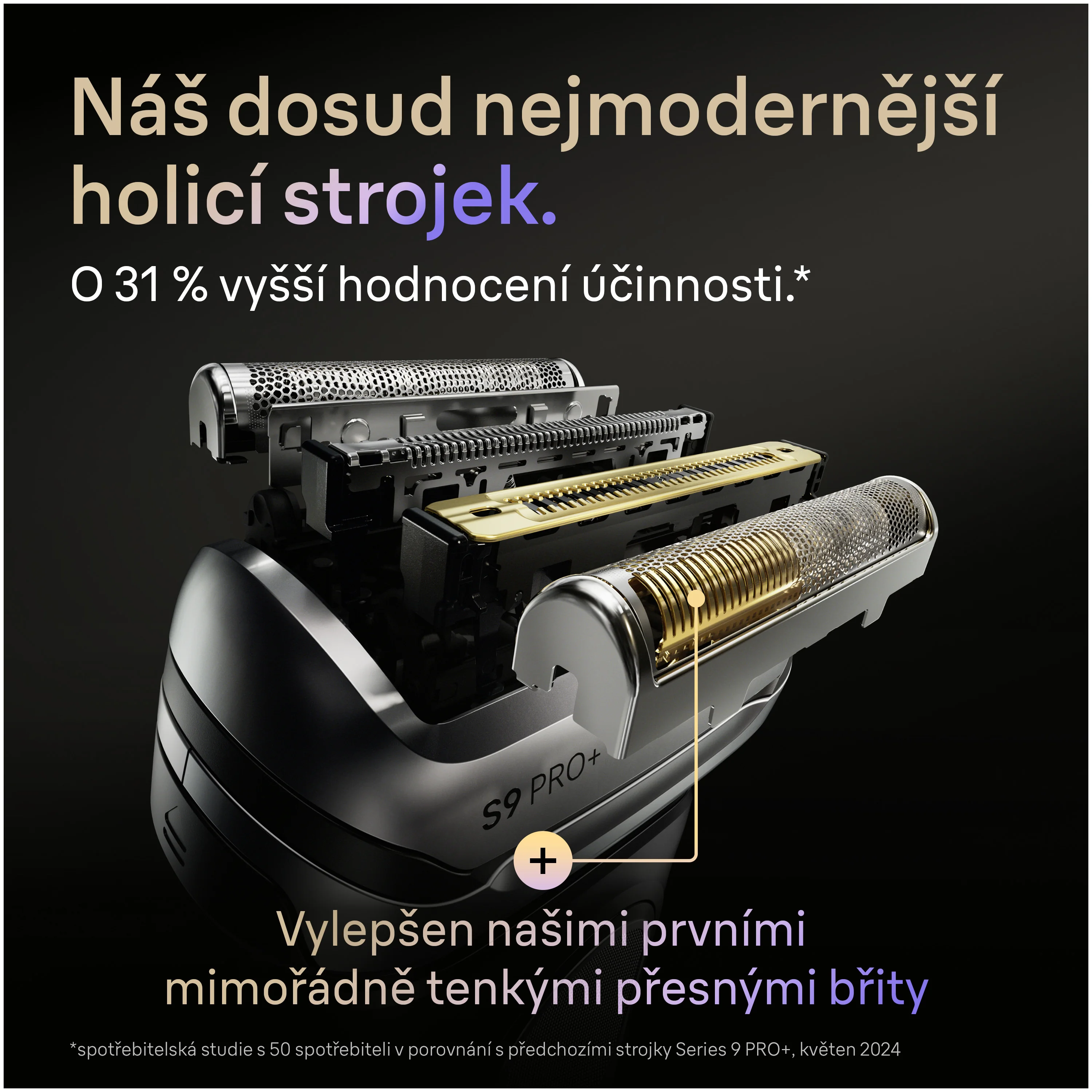 Braun Series 9 PRO+ 96M náhradní hlavice pro elektrický holicí strojek 1 ks stříbrná