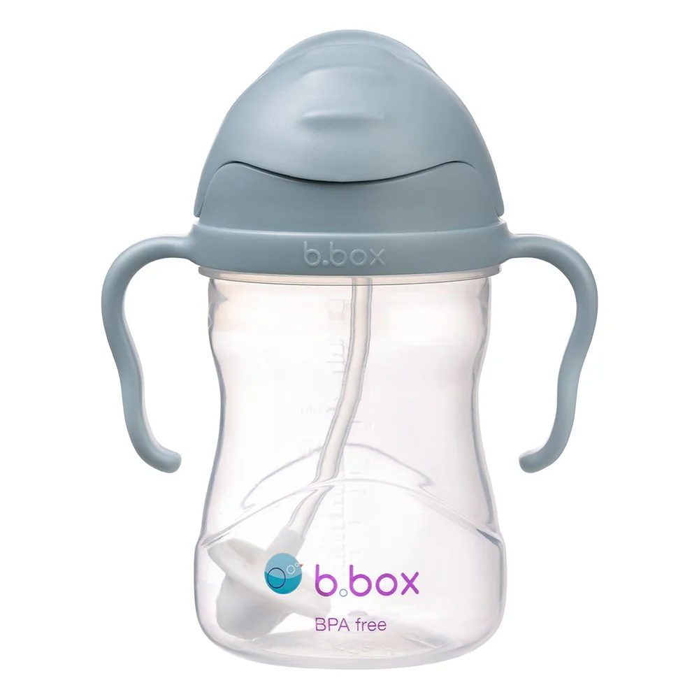 B.BOX Hrneček s brčkem - modrý 240 ml