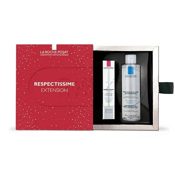 LA ROCHE-POSAY Respectissime Extension řasenka černá 8.4ml + micelární voda 200ml ZDARMA
