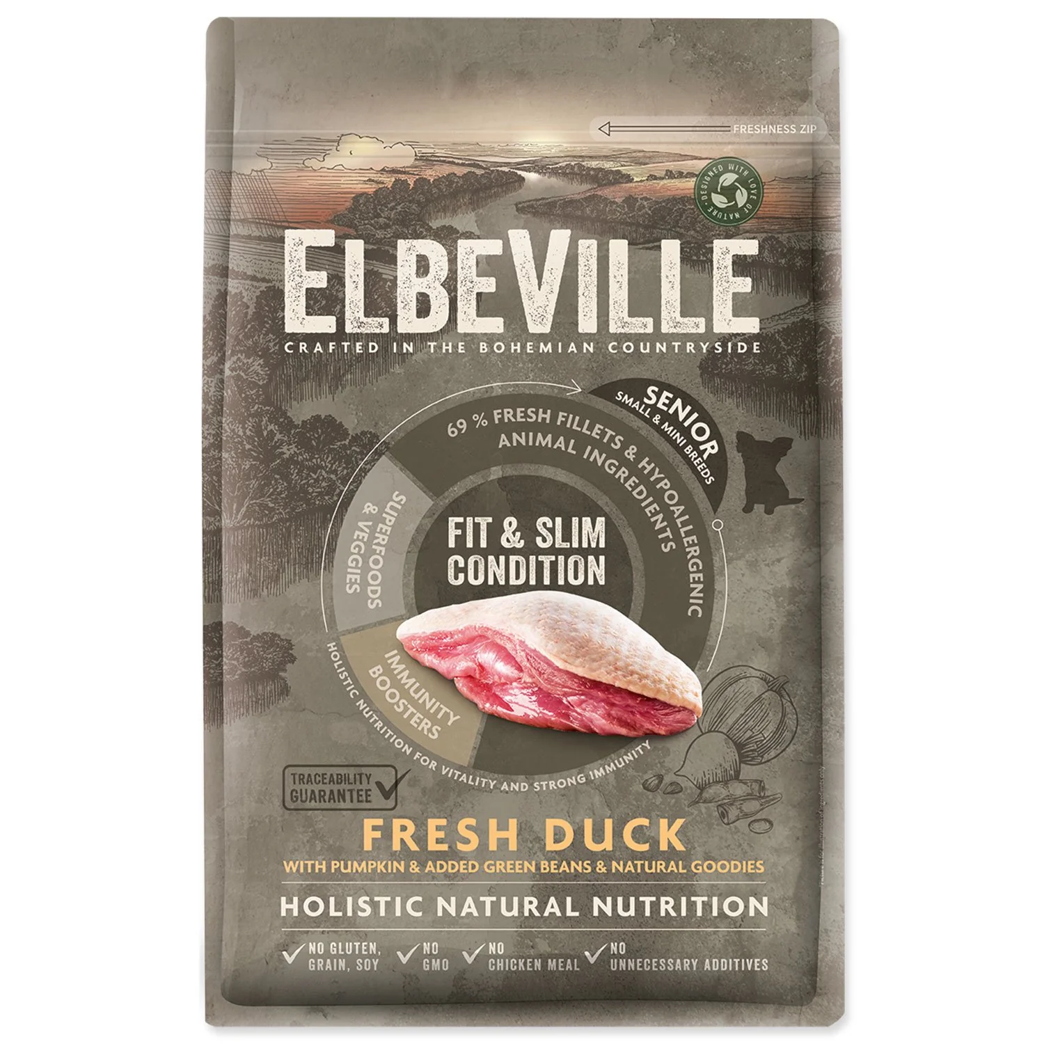 Elbeville Krmivo Senior Mini Fit and Slim Condition Fresh Duck 4kg