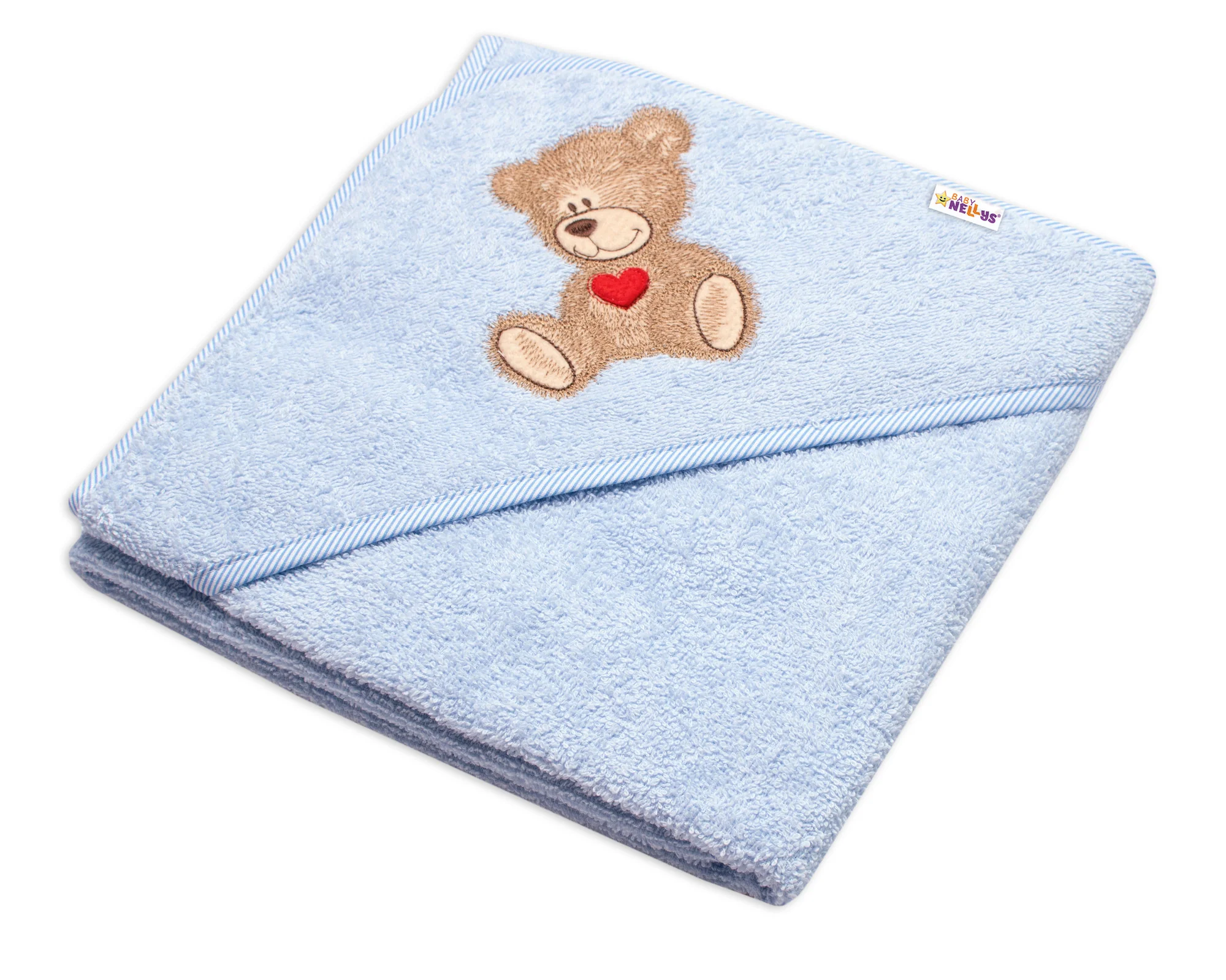 Baby Nellys Kojenecká froté osuška s kapucí 80x80cm Sweet dreams by TEDDY - modrá