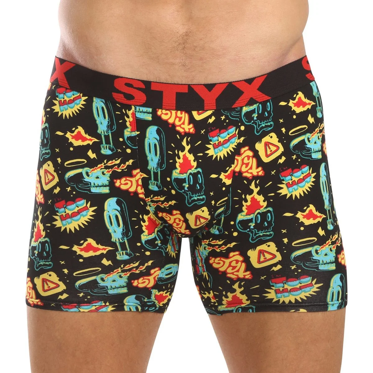 Styx 3PACK pánské boxerky long art sportovní guma vícebarevné (3UN13198) XXL
