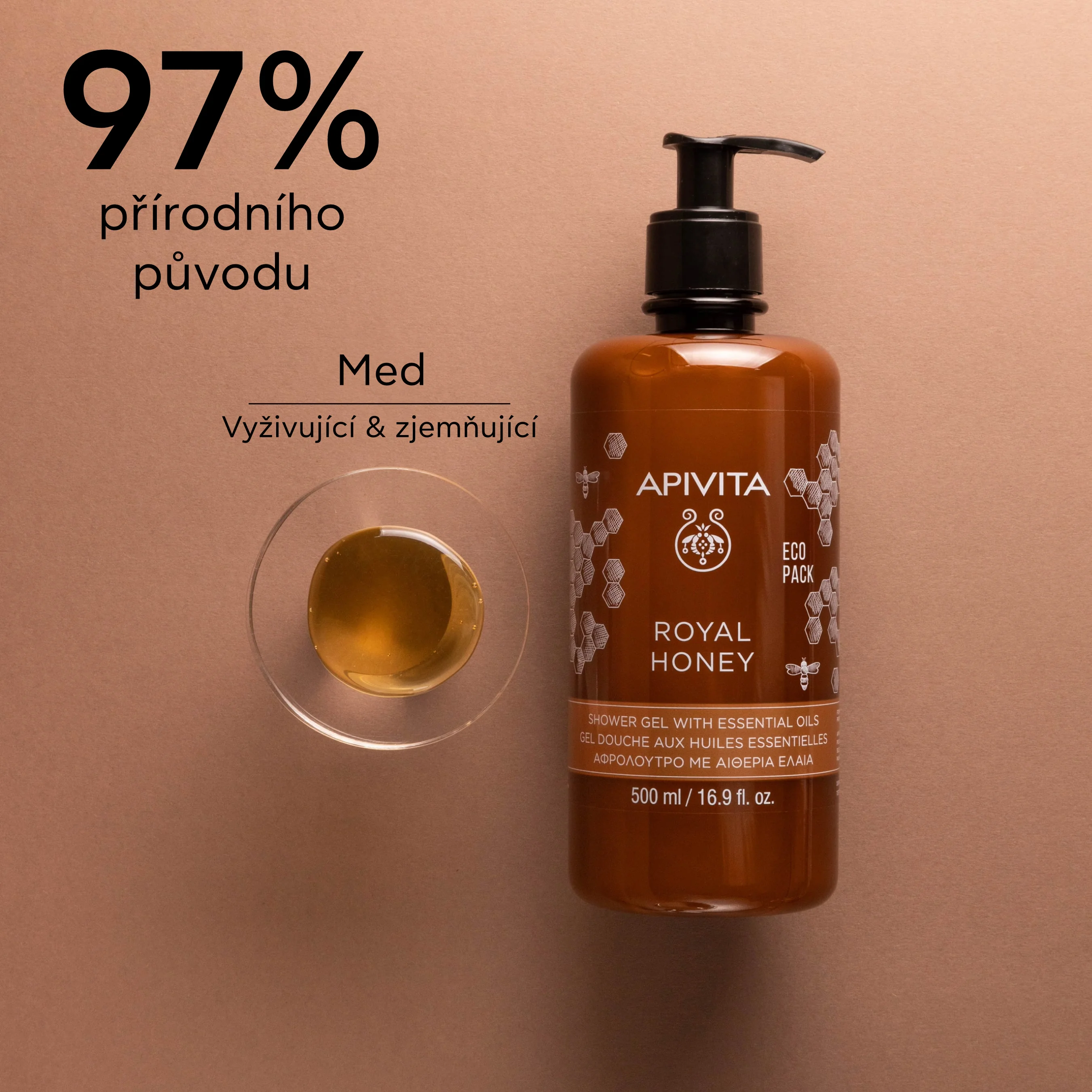 APIVITA Royal Honey sprchový gel s esenciálními oleji 500 ml