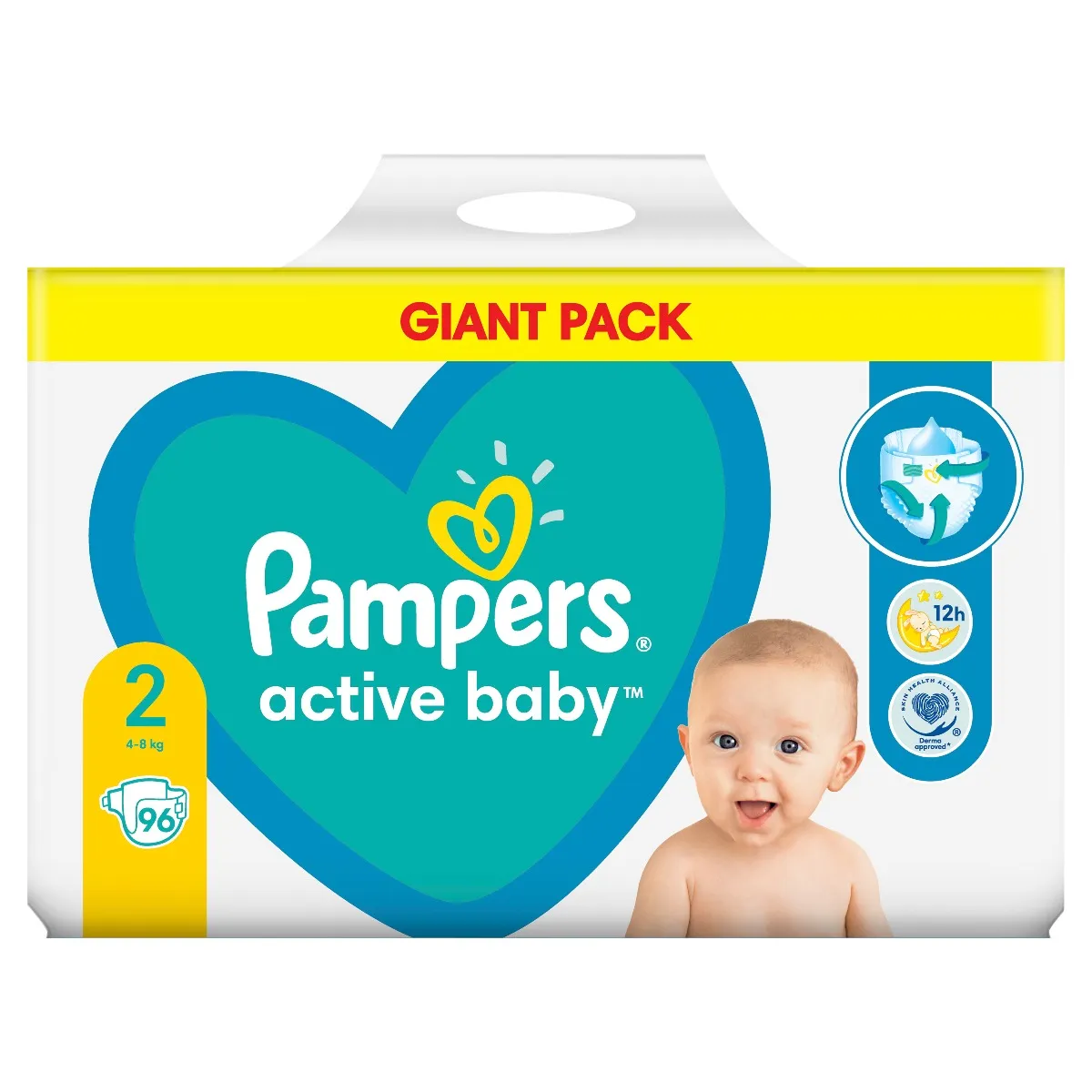 Pampers Active Baby vel. 2 Giant Pack 4-8 kg dětské pleny 96 ks