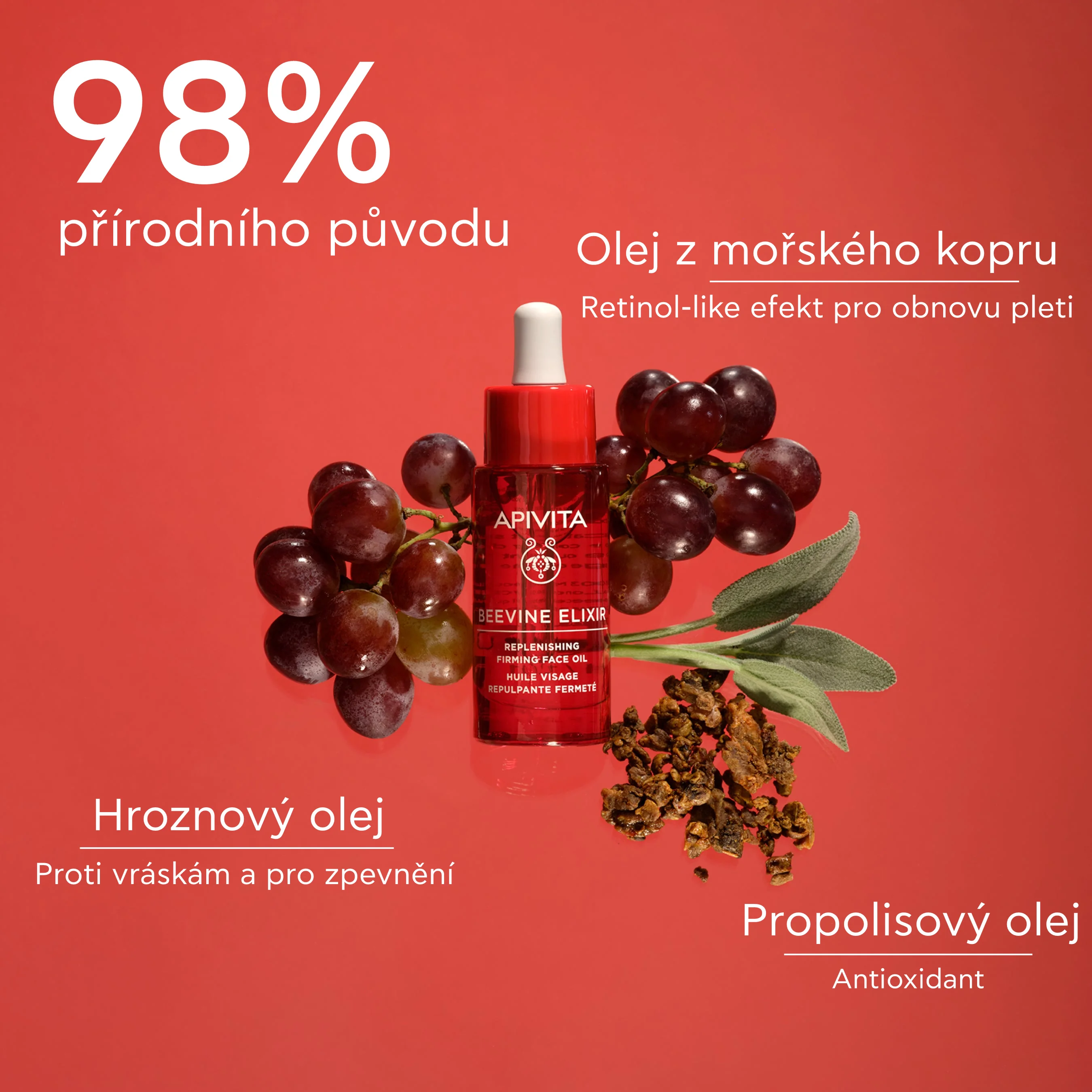 APIVITA BeeVine Elixir Face Oil zpevňující pleťový olej 30 ml