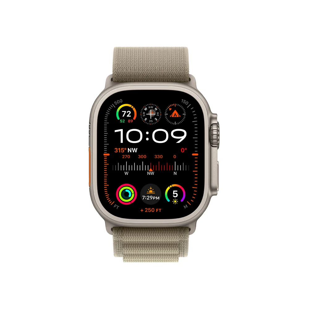Apple Watch Ultra 2 49 mm Alpine loop smart hodinky Titanium/Olive