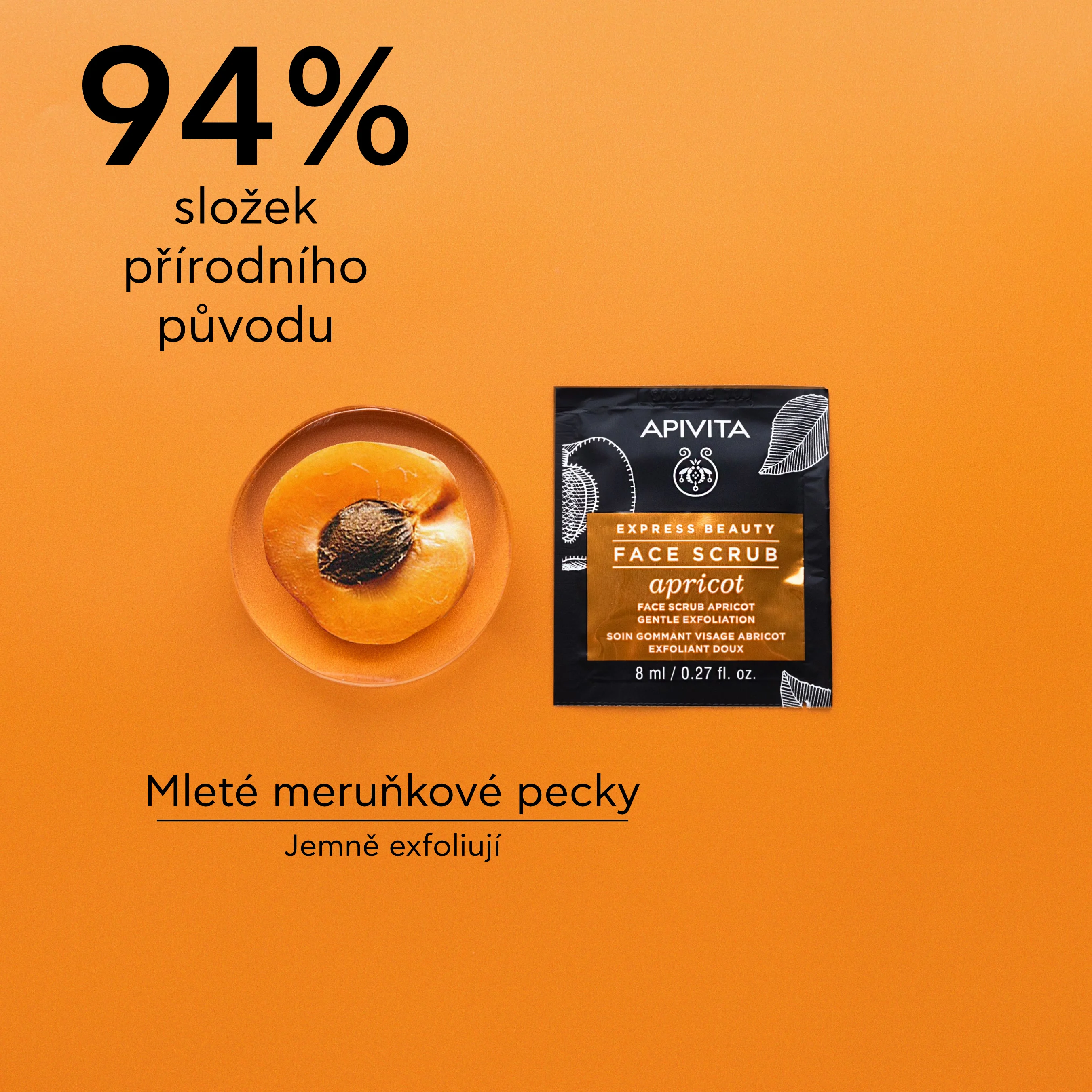 APIVITA Express Beauty Apricot pleťový peeling 2x8 ml