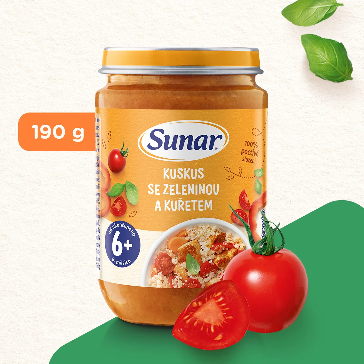 Sunar Příkrm Kuskus se zeleninou a kuřetem 6m+ 190 g