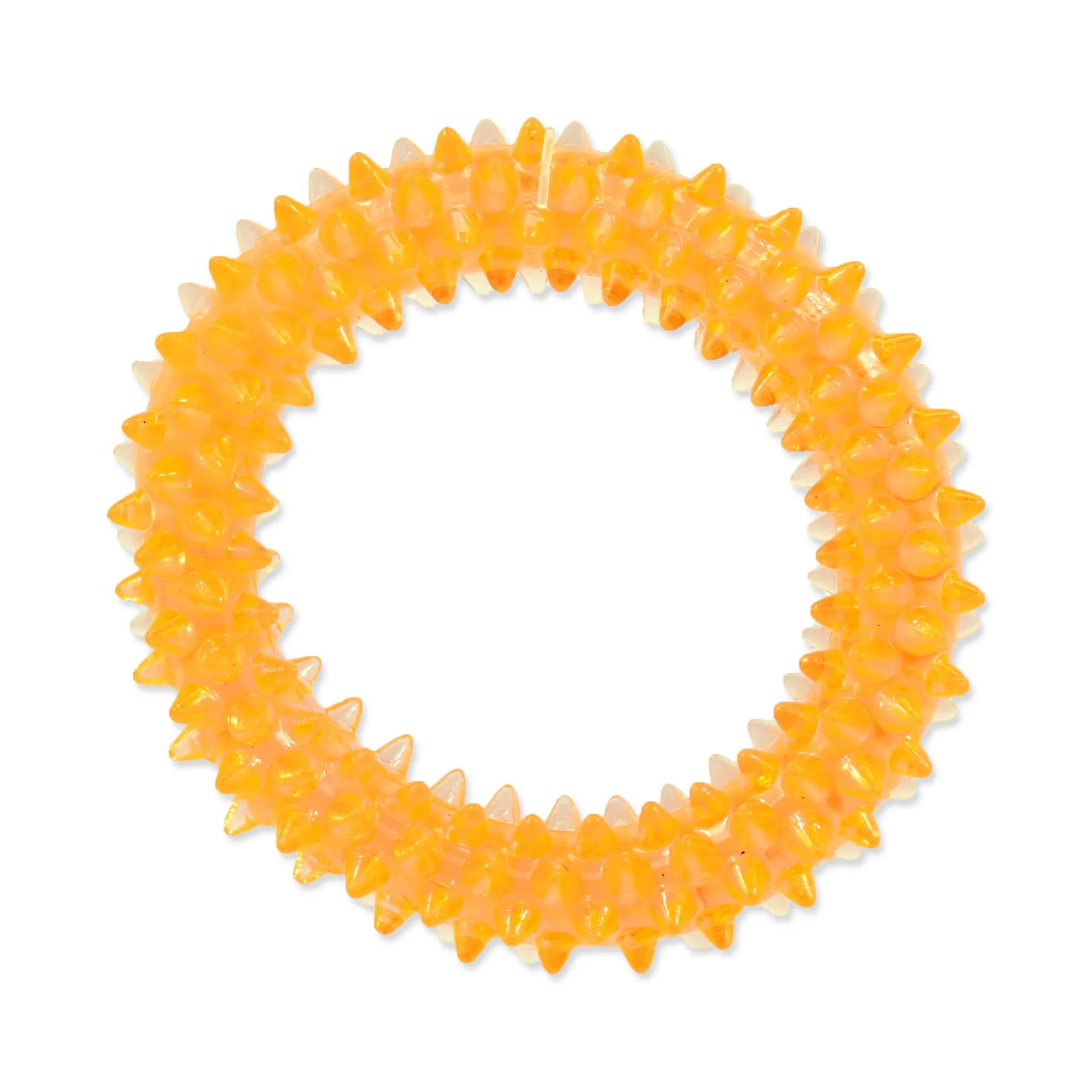 Dog Fantasy Hračka kroužek vroubkovaný oranžový 7 cm