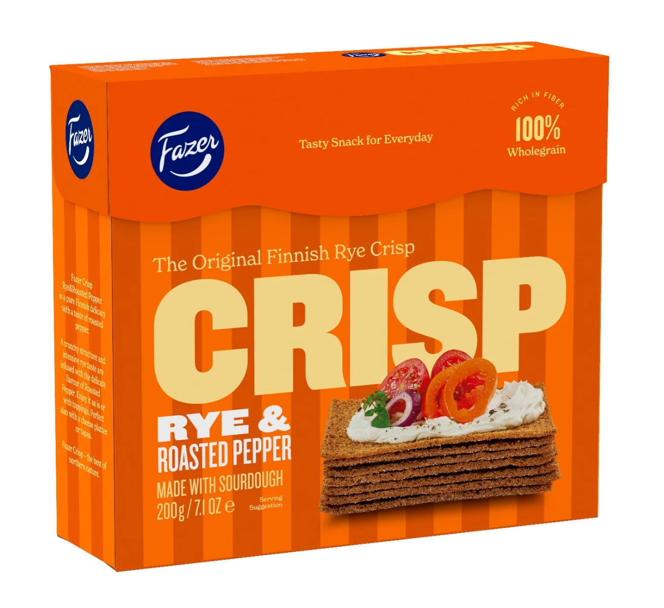 Fazer Crisp Žitné s příchutí pečené papriky křupavé plátky 200 g