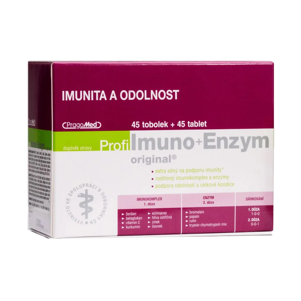 Pragomed Profi Imuno + Enzym 45 tobolek + 45 tablet