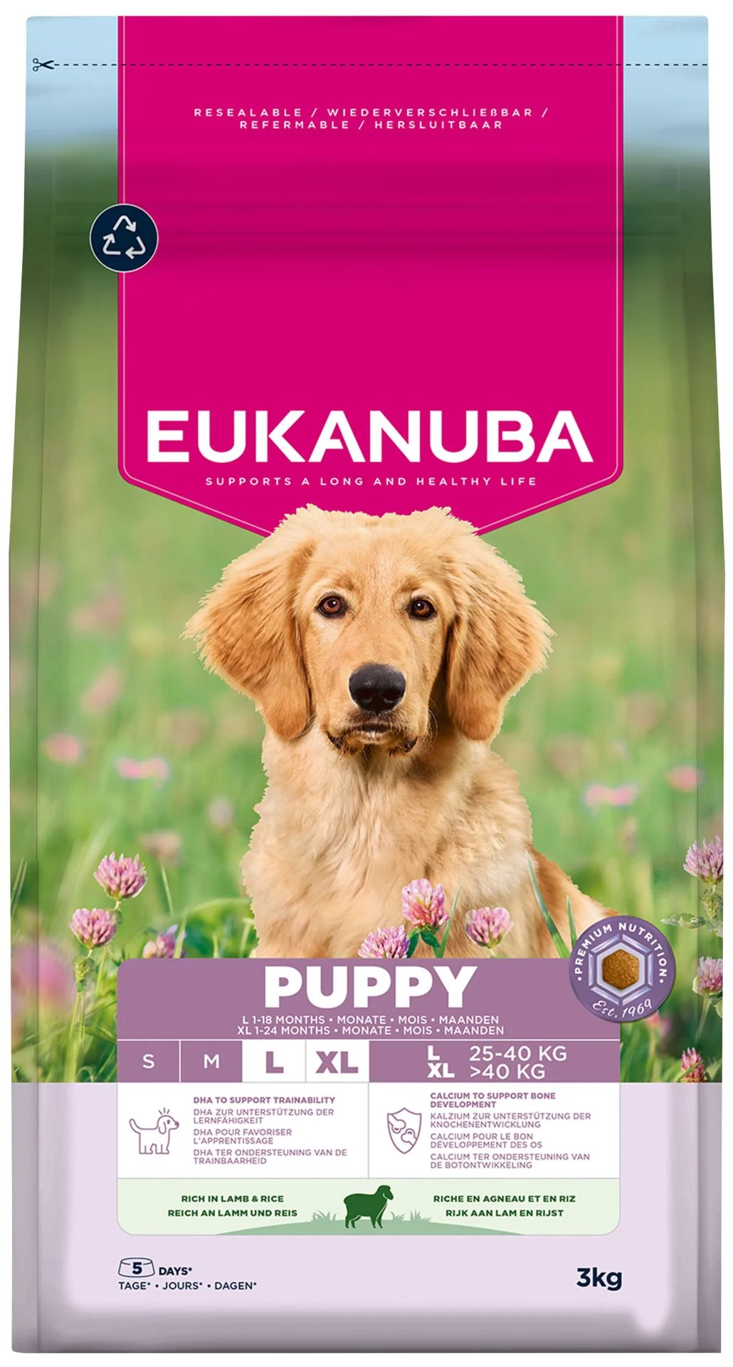 Eukanuba Krmivo Puppy Large rich in lamb 3kg
