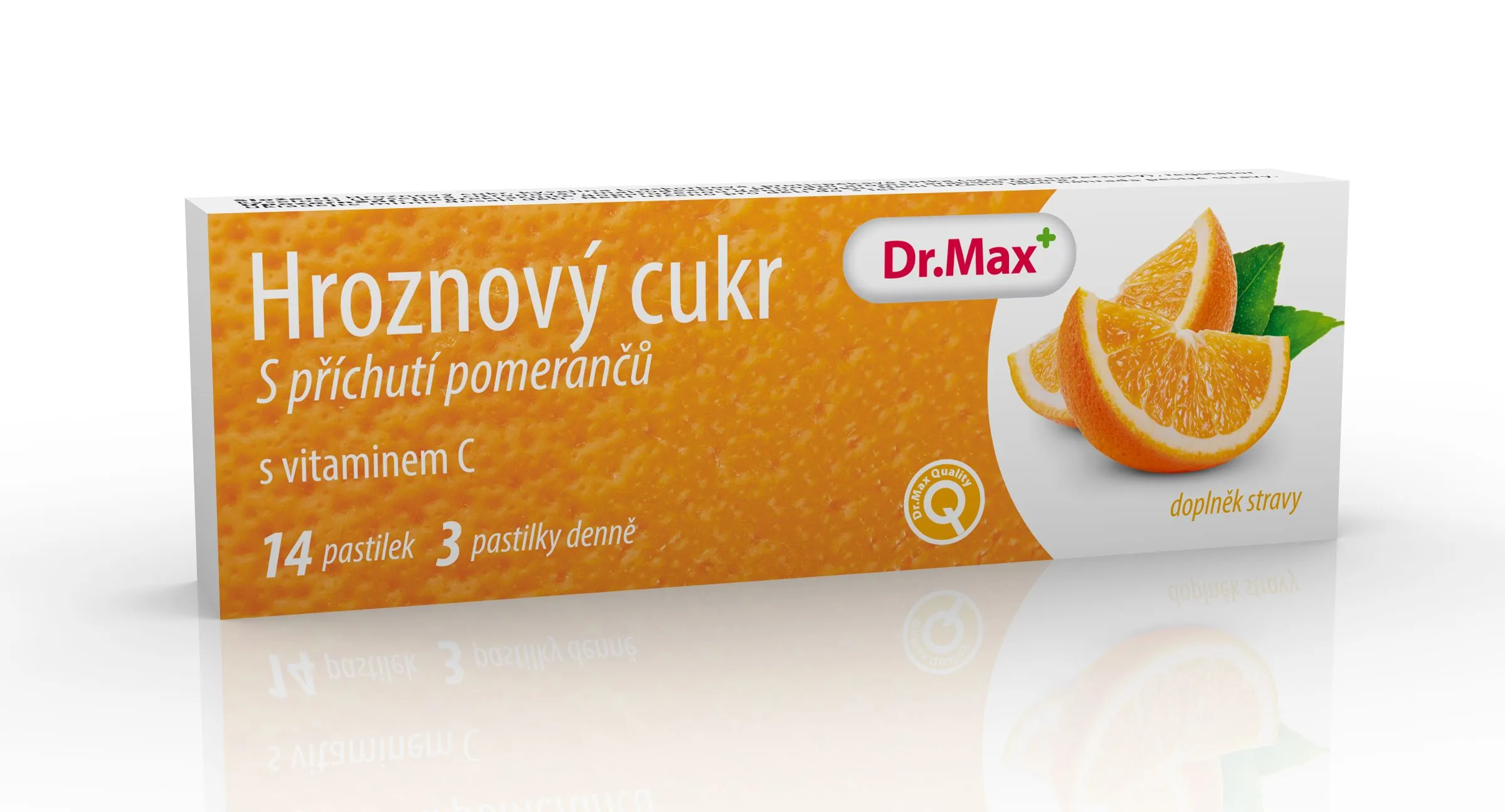 Dr. Max Hroznový cukr s vitaminem C pomeranč 14 pastilek